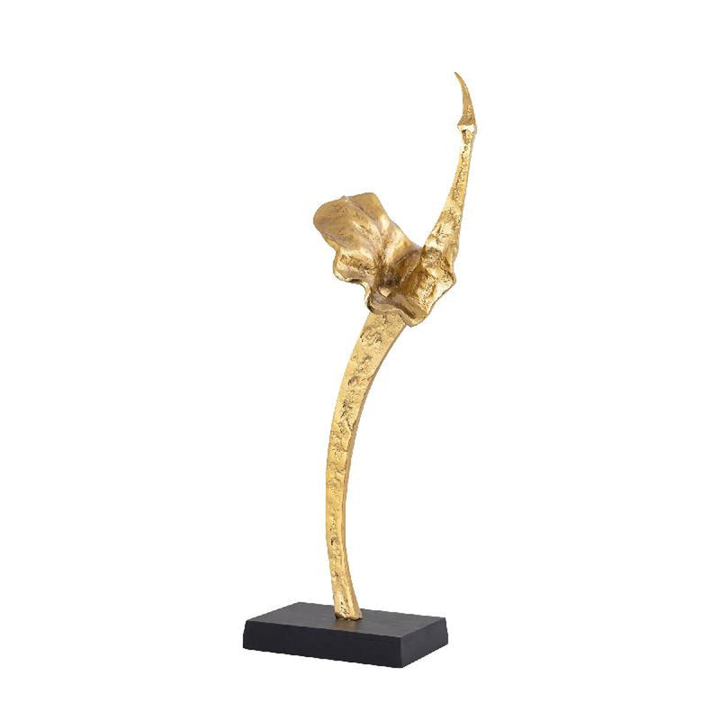 PTMD Decoratieve object Zwaan Yobie - 15x17x60 cm - Aluminium - Zwart