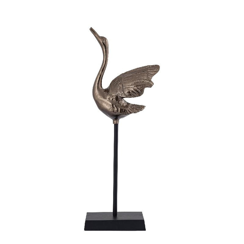 PTMD Zwaan Joycee - 18x20x60 cm - Aluminium - Messing