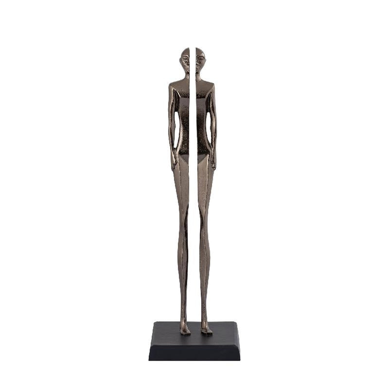 PTMD Decoratieve object Figuur Ilsee - 18x18x62 cm - Metaal - Zilver