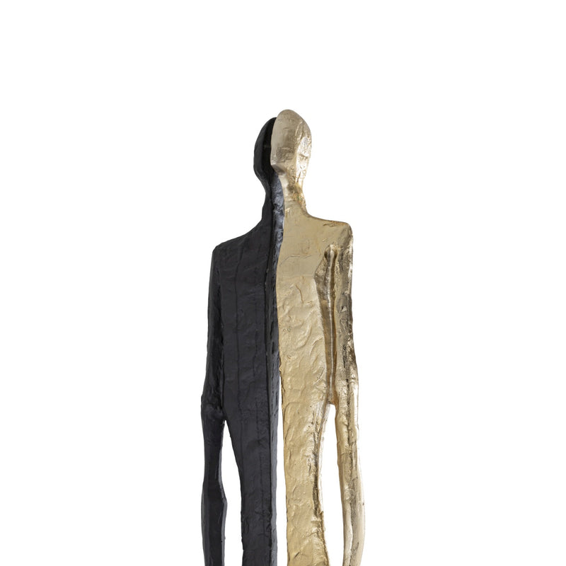PTMD Deco object Standbeeld Thijs - 29x29x189 cm - Aluminium - Zwart