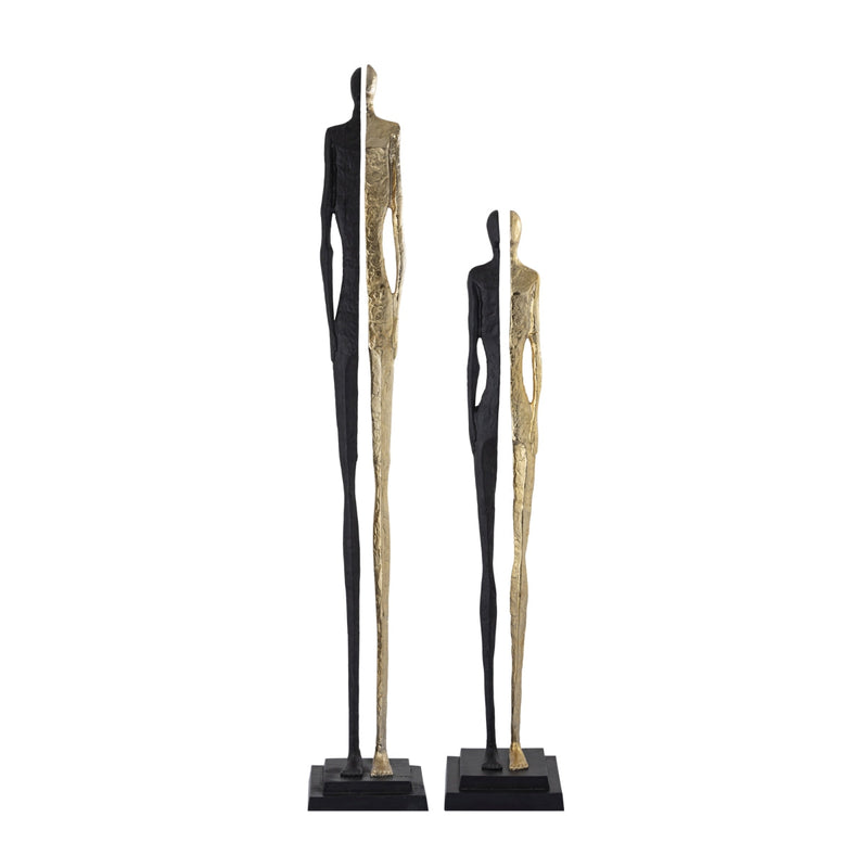 PTMD Deco object Standbeeld Thijs - 29x29x189 cm - Aluminium - Zwart