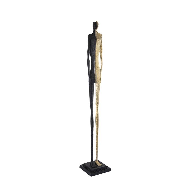 PTMD Deco object Standbeeld Thijs - 29x29x189 cm - Aluminium - Zwart