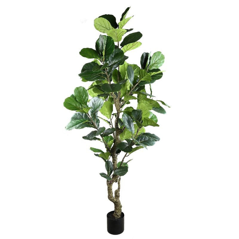 PTMD Kunstplant Ficus Lyrata - 130x90x220 cm - Plastic - Zwart