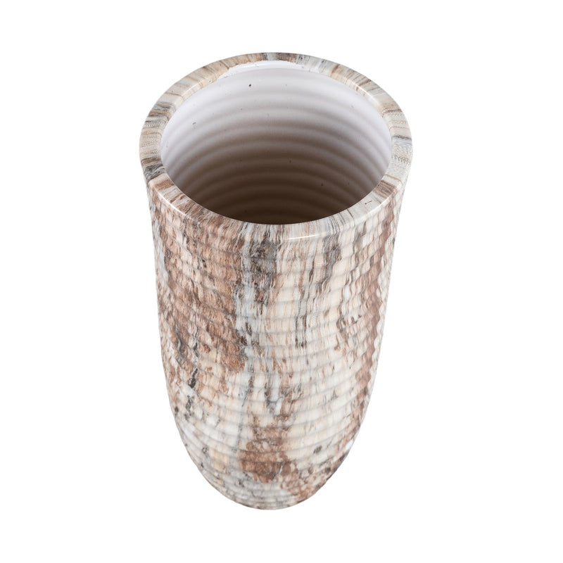 PTMD Bloempot Miami - 16x16x45 cm - Keramiek - Creme