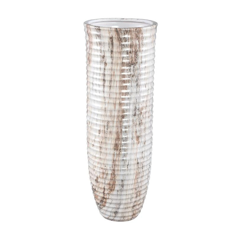 PTMD Bloempot Miami - 16x16x45 cm - Keramiek - Creme