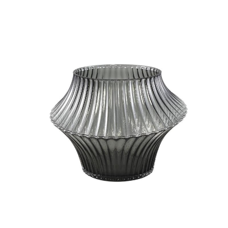 PTMD Vaas Yulaa - 27x27x20 cm - Glas - Grijs