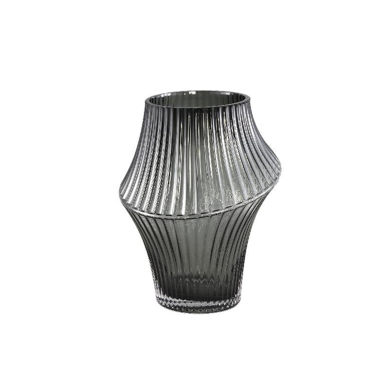 PTMD Vaas Yulaa - 23x23x30 cm - Glas - Grijs