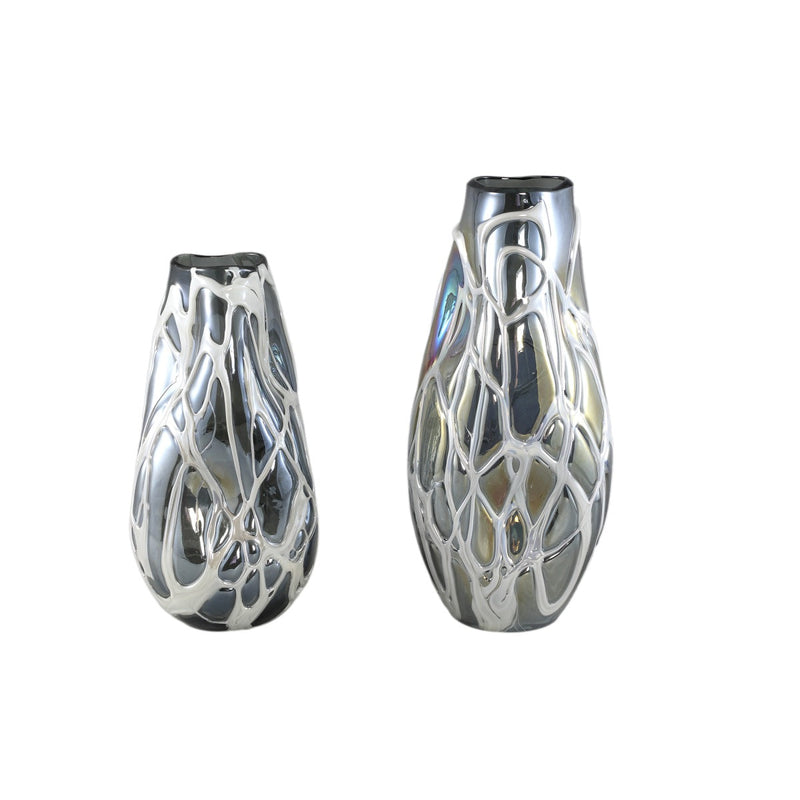 PTMD Vaas Conck - 16x16x36 cm - Glas - Grijs