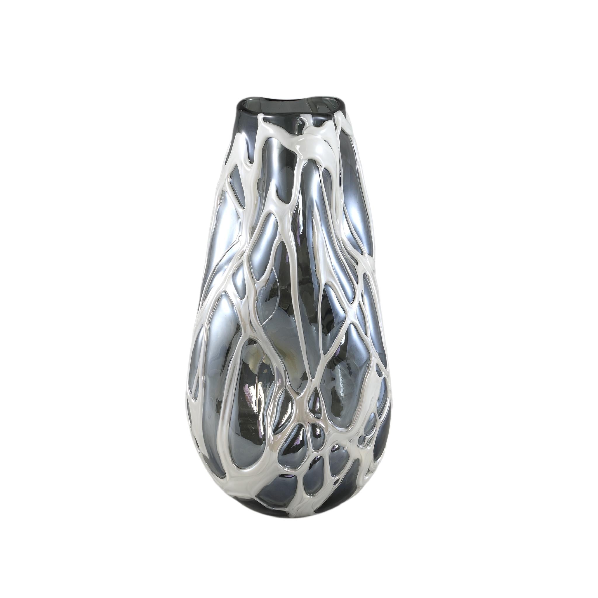 PTMD Vaas Conck - 16x16x36 cm - Glas - Grijs