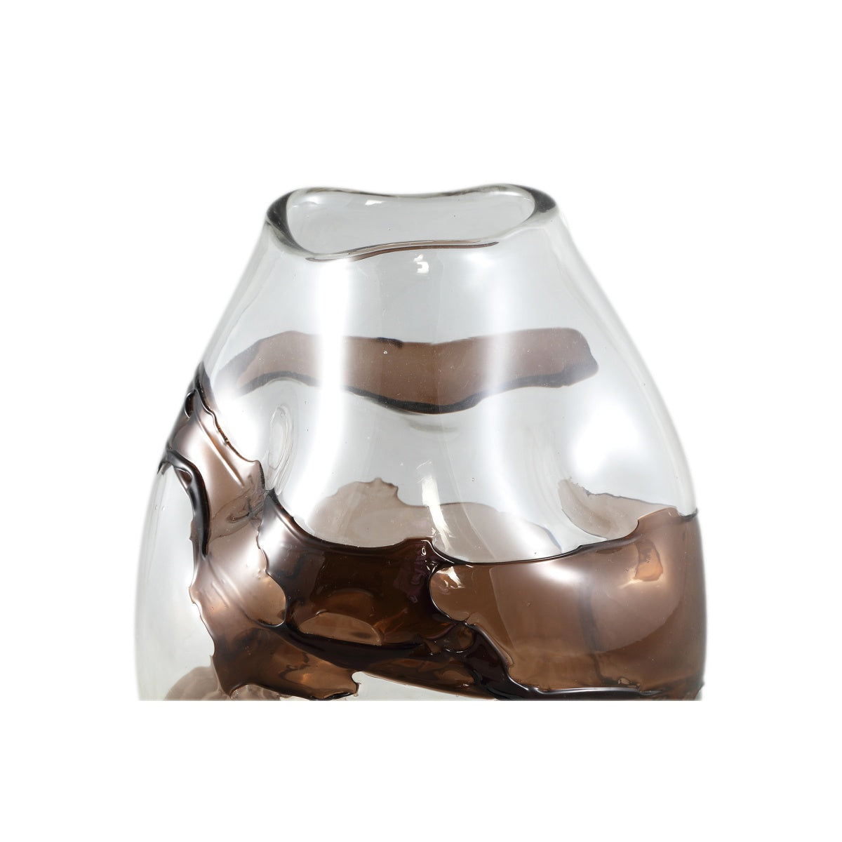 PTMD Vaas Lisee - 22x22x30 cm - Glas - Bruin
