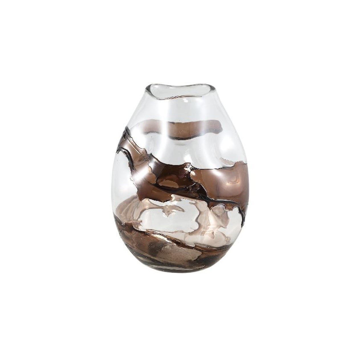PTMD Vaas Lisee - 22x22x30 cm - Glas - Bruin