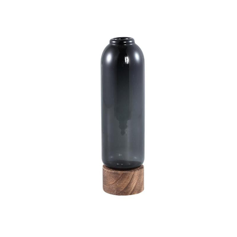PTMD Vaas Fleure - 7x7x28 cm - Hout - Grijs