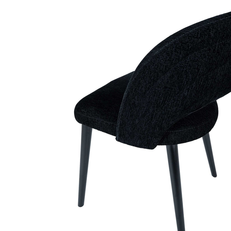 PTMD Eetkamerstoel Abierto - 55x61x80 cm - Textiel - Zwart