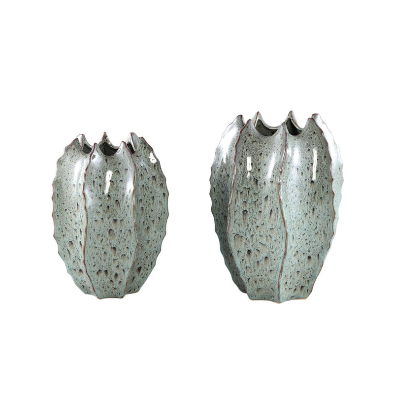 PTMD Bloempot Emmaa - 21x21x31 cm - Keramiek - Grijs