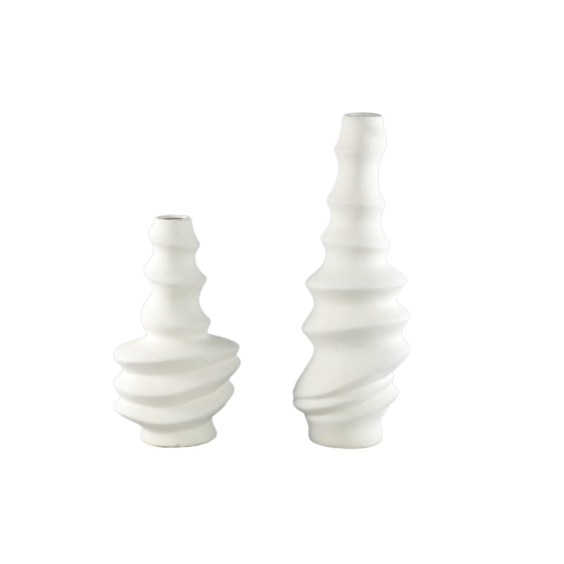 PTMD Bloempot Georgy - 20x14x36 cm - Keramiek - Wit