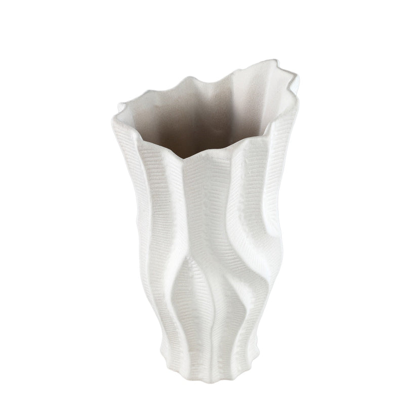 PTMD Bloempot Merc - 19x18x38 cm - Keramiek - Wit