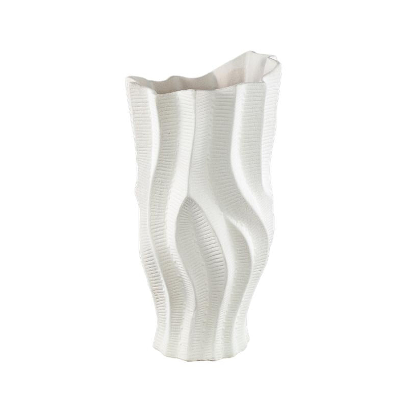 PTMD Bloempot Merc - 19x18x38 cm - Keramiek - Wit