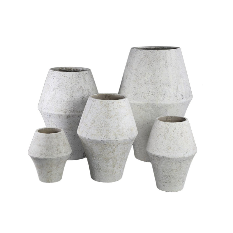 PTMD Bloempot Tink - 28x28x40 cm - Cement - Wit