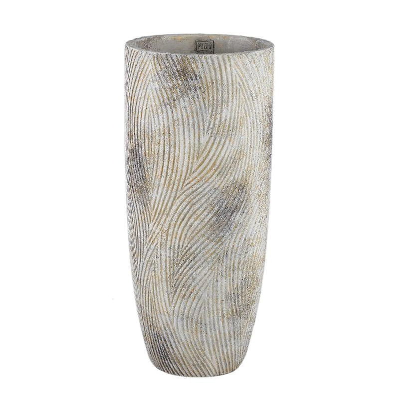 PTMD Bloempot Linc - 24x24x55 cm - Cement - Grijs