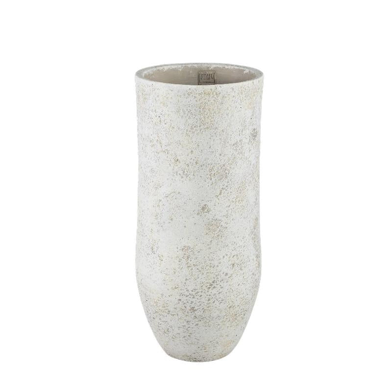 PTMD Bloempot Dorin - 22x22x50 cm - Cement - Wit