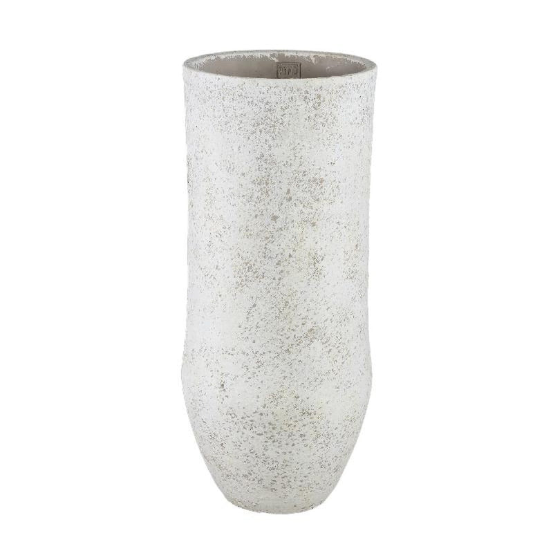 PTMD Bloempot Dorin - 24x24x55 cm - Cement - Wit