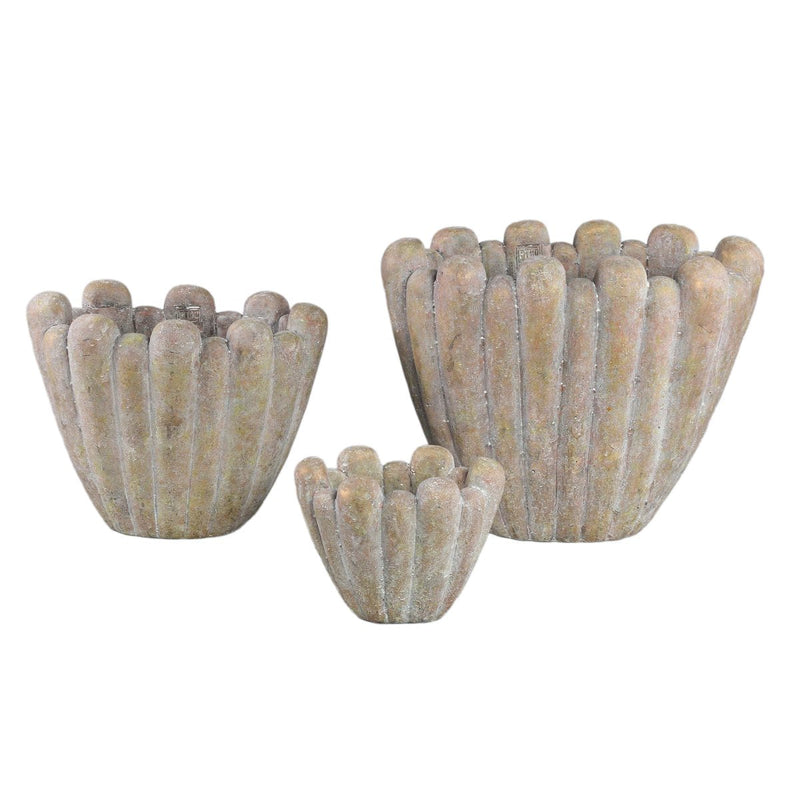 PTMD Bloempot Minter - 36x23x28 cm - Cement - Brons