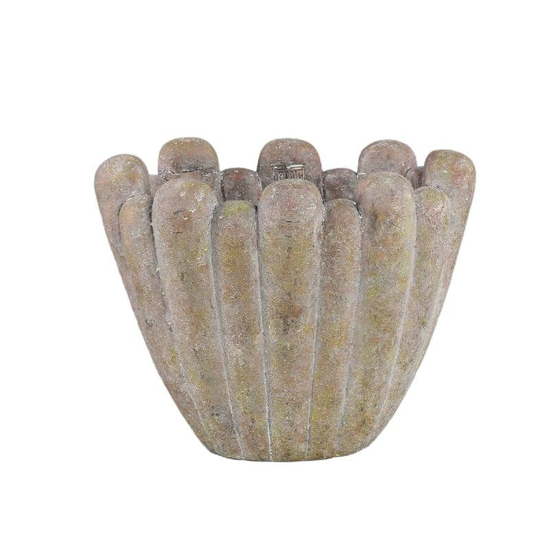 PTMD Bloempot Minter - 36x23x28 cm - Cement - Brons
