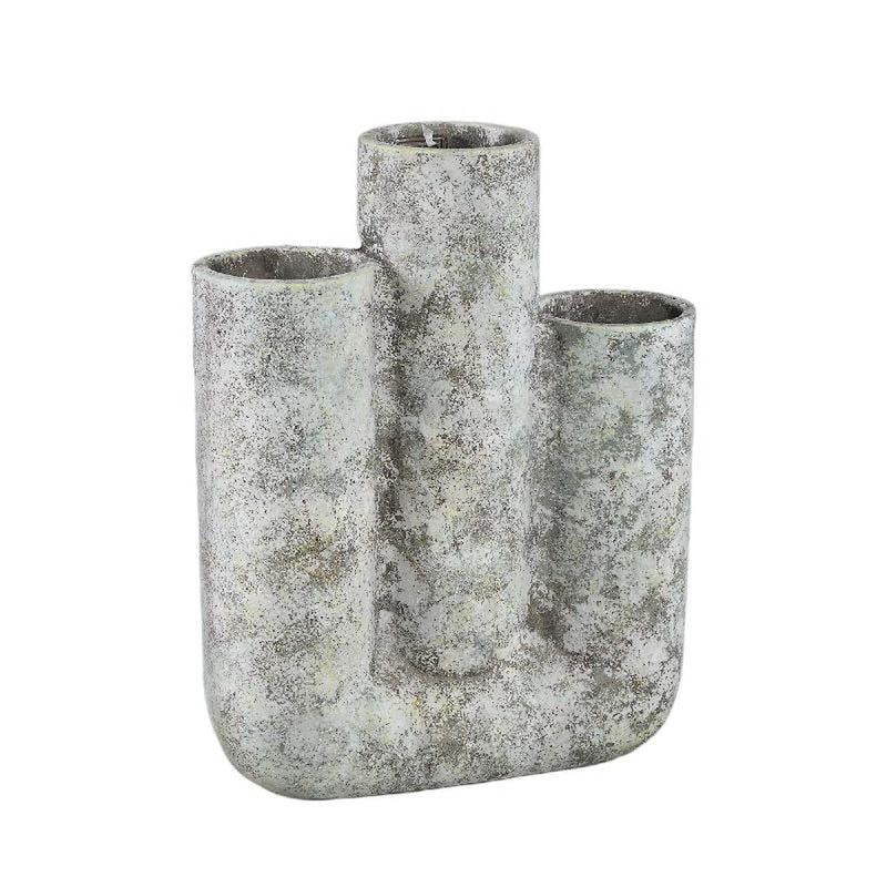 PTMD Bloempot Pipes - 27x10x35 cm - Cement - Blauw