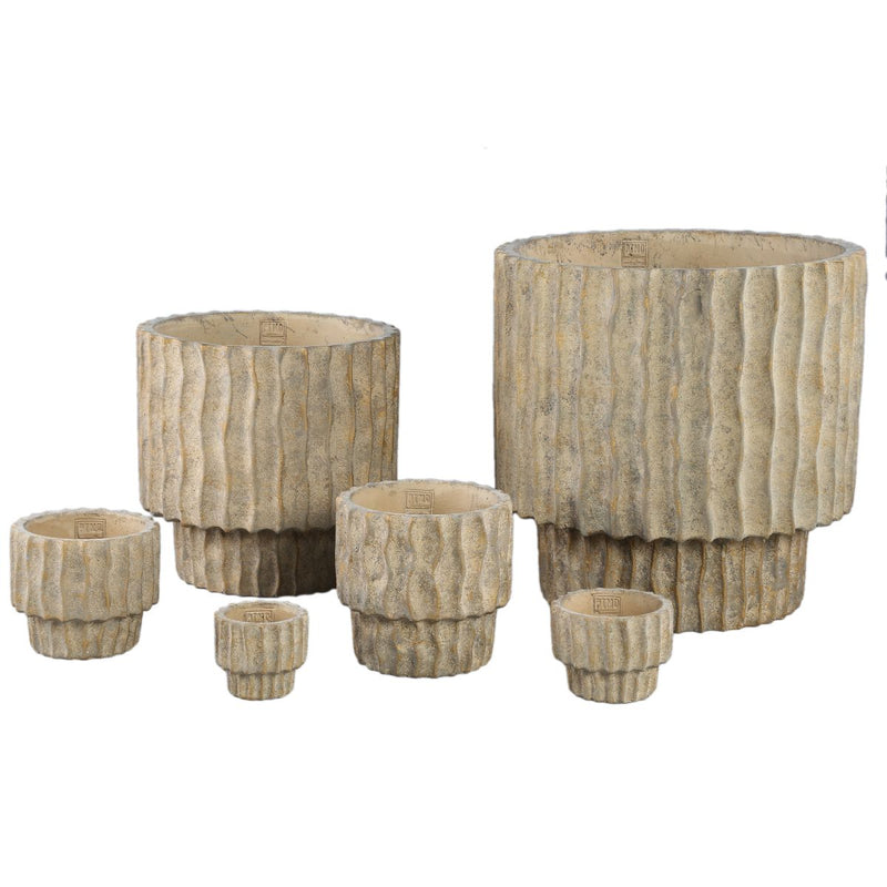 PTMD Bloempot Mitty - 40x40x40 cm - Cement - Bruin