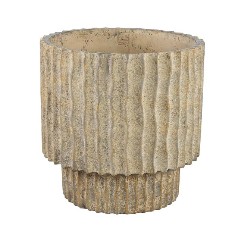 PTMD Bloempot Mitty - 40x40x40 cm - Cement - Bruin