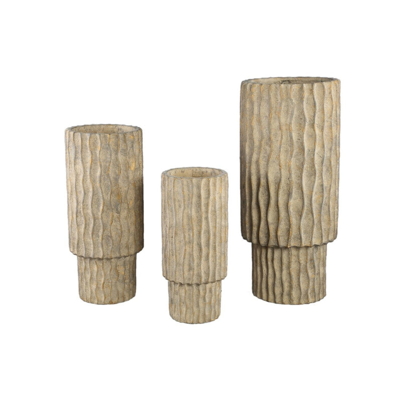 PTMD Bloempot Mitty - 31x31x70 cm - Cement - Bruin