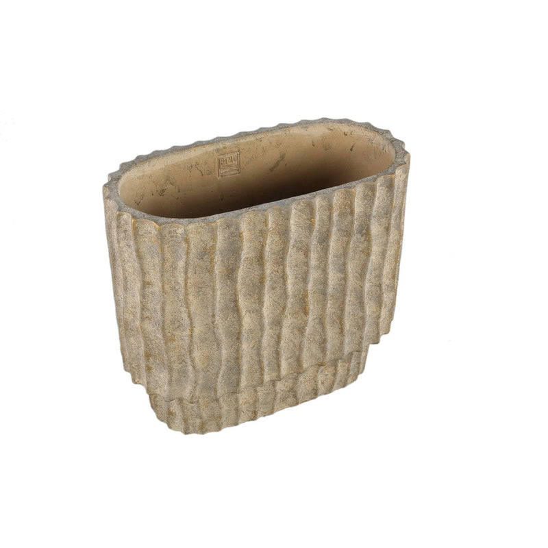PTMD Bloempot Mitty - 40x20x36 cm - Cement - Bruin