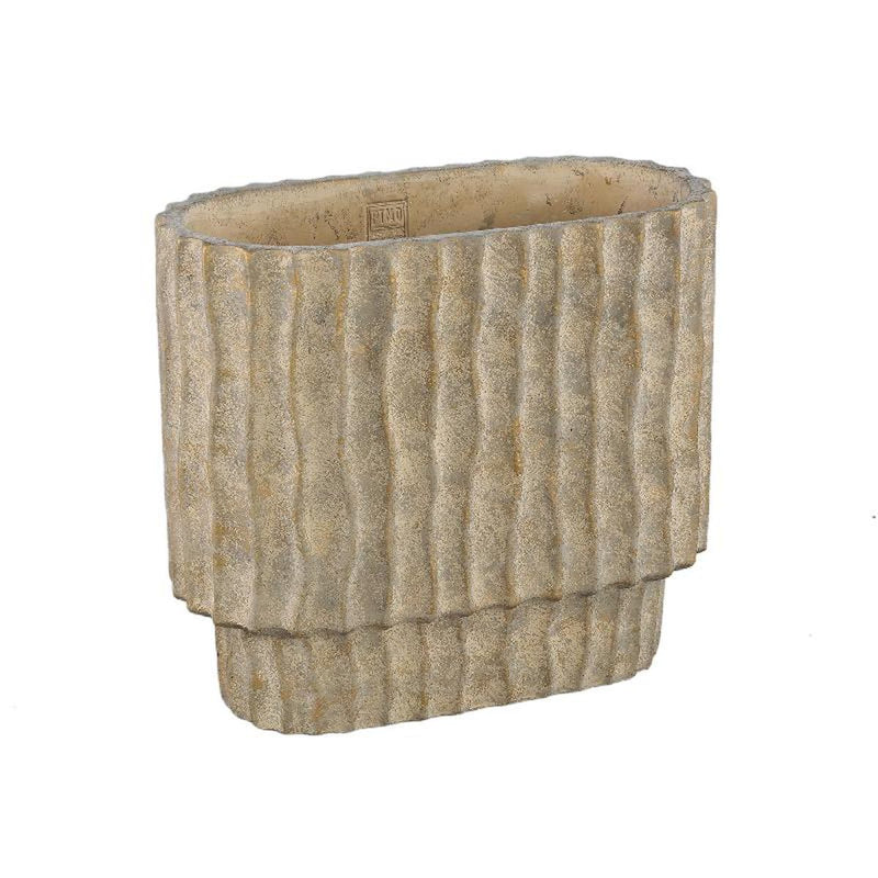 PTMD Bloempot Mitty - 40x20x36 cm - Cement - Bruin
