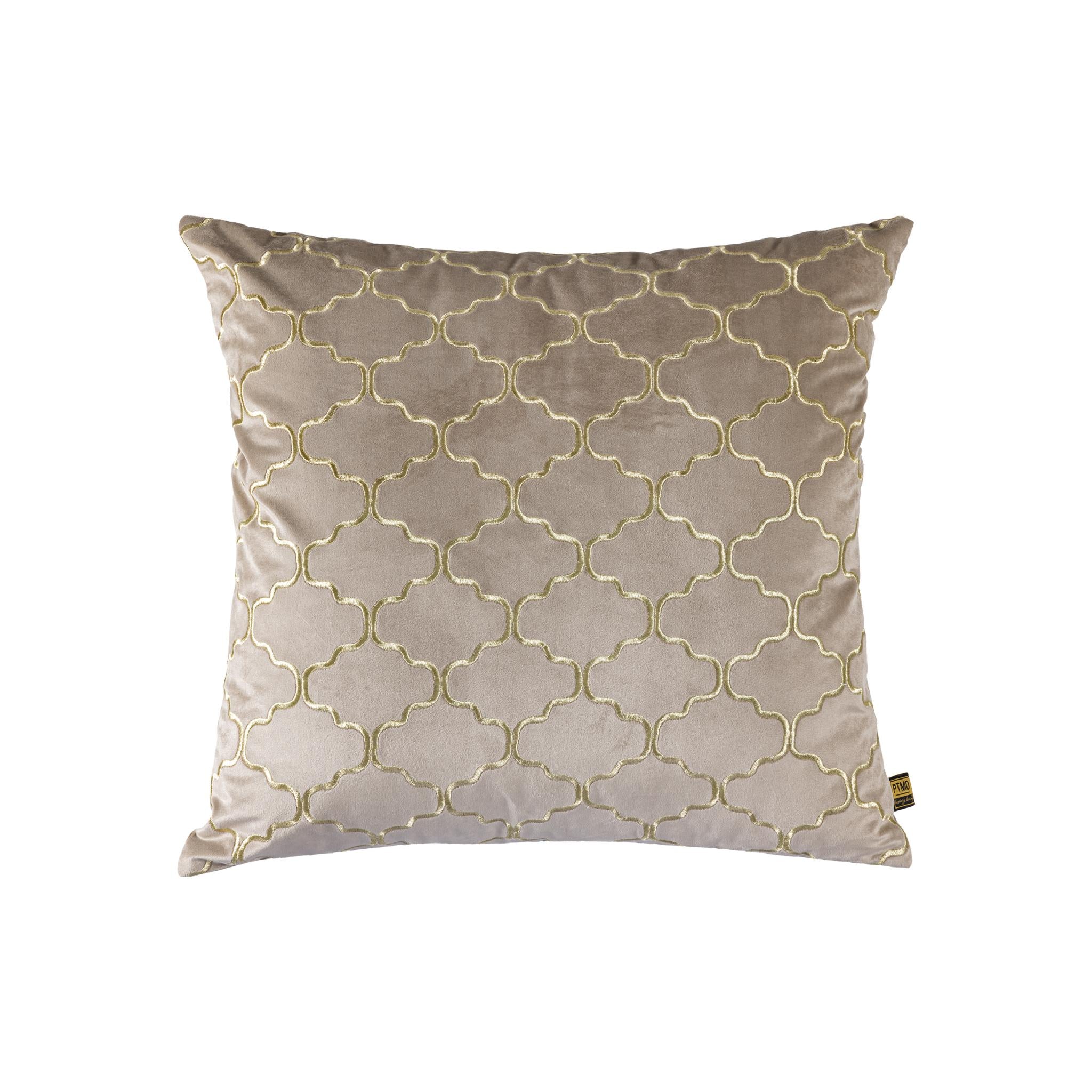 PTMD Lizze Sierkussen - 60x3x60 cm - Fluweel - Beige