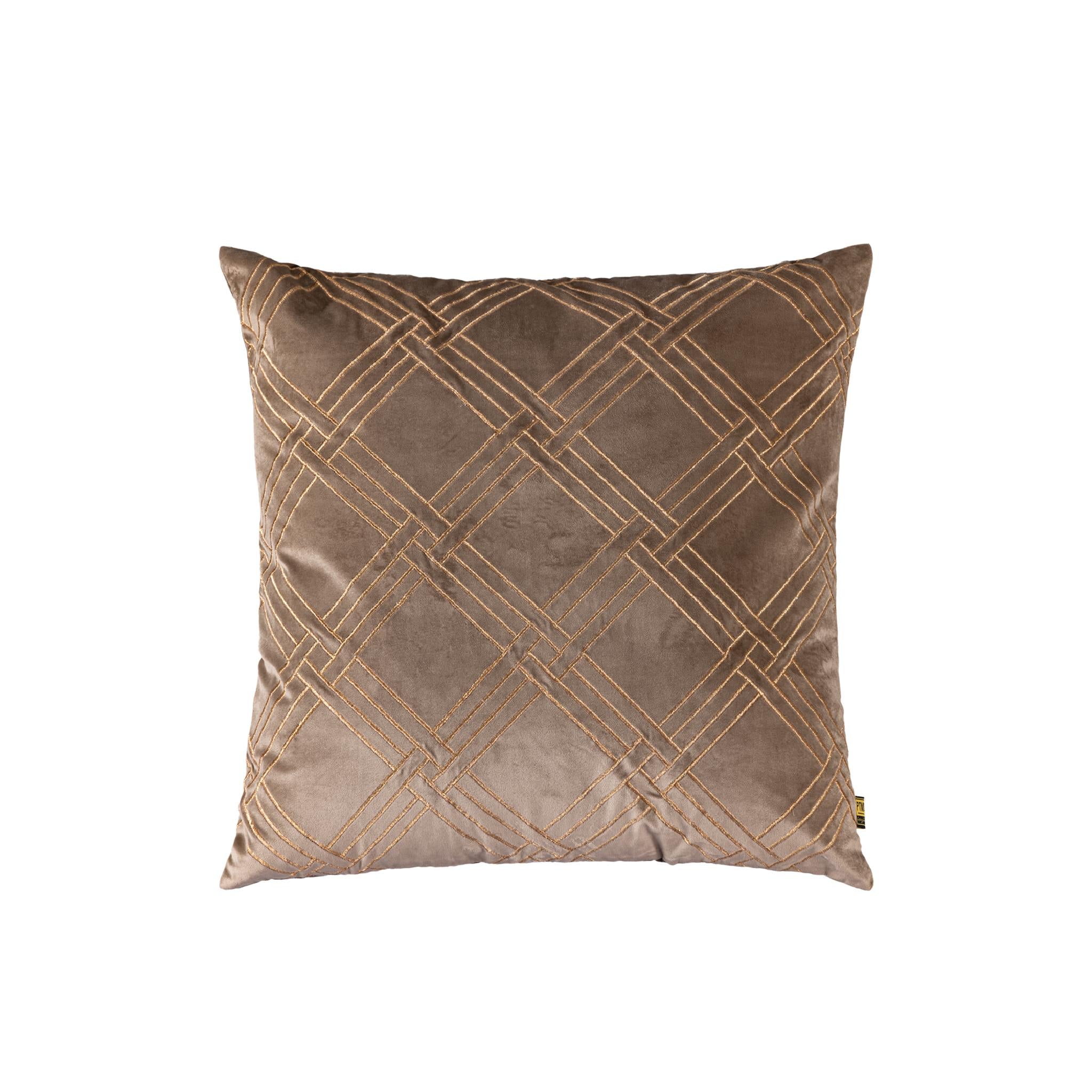 PTMD Cerine Sierkussen - 60x3x60 cm - Fluweel - Bruin
