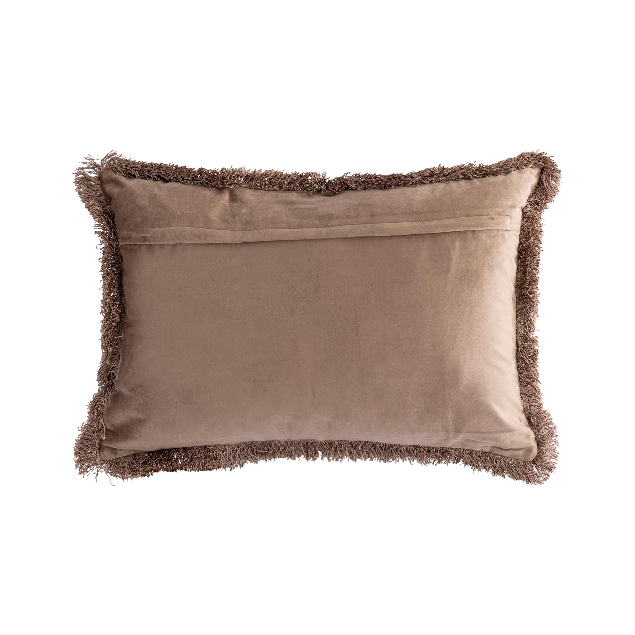 PTMD Nous Sierkussen - 60x3x40 cm - Fluweel - Taupe
