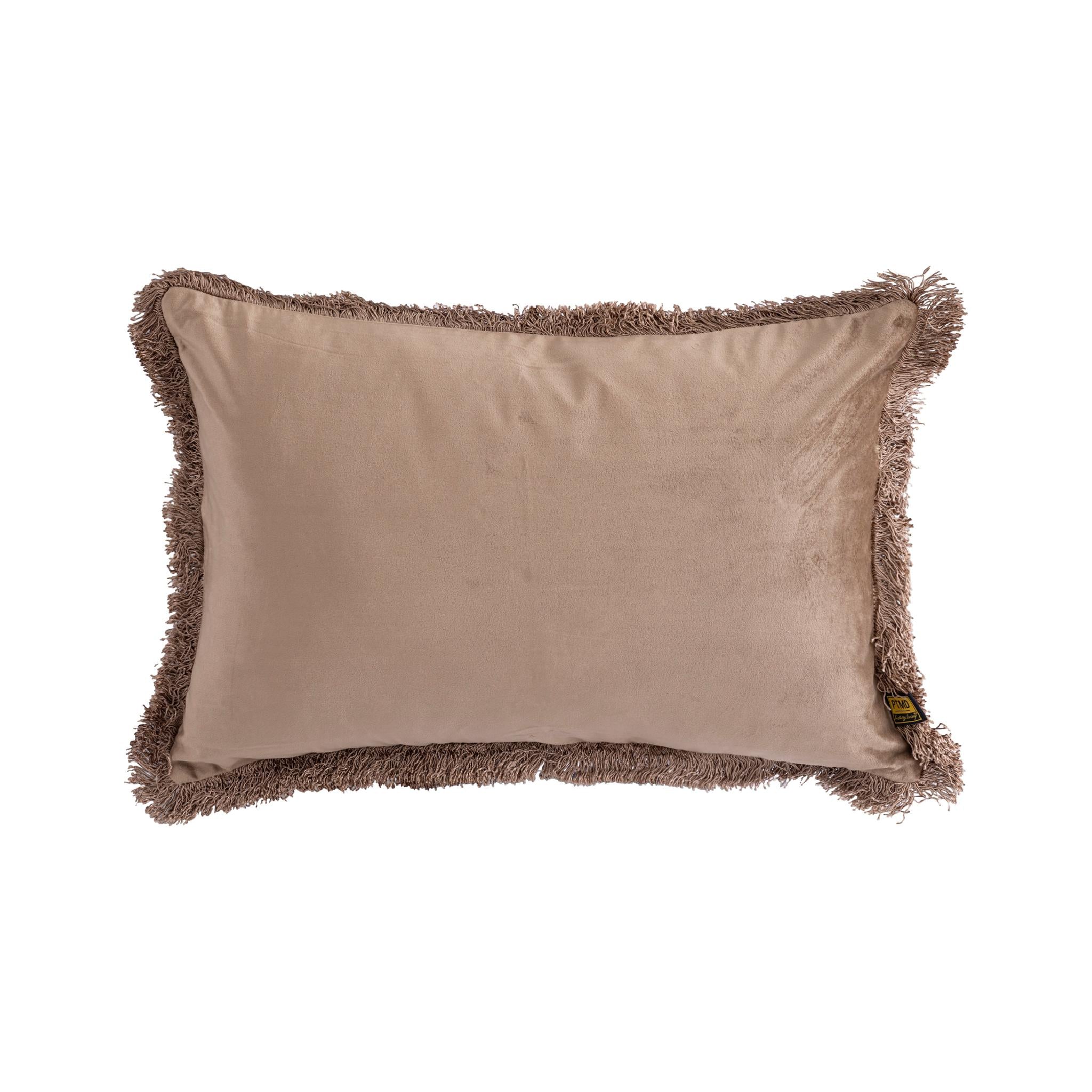 PTMD Nous Sierkussen - 60x3x40 cm - Fluweel - Taupe