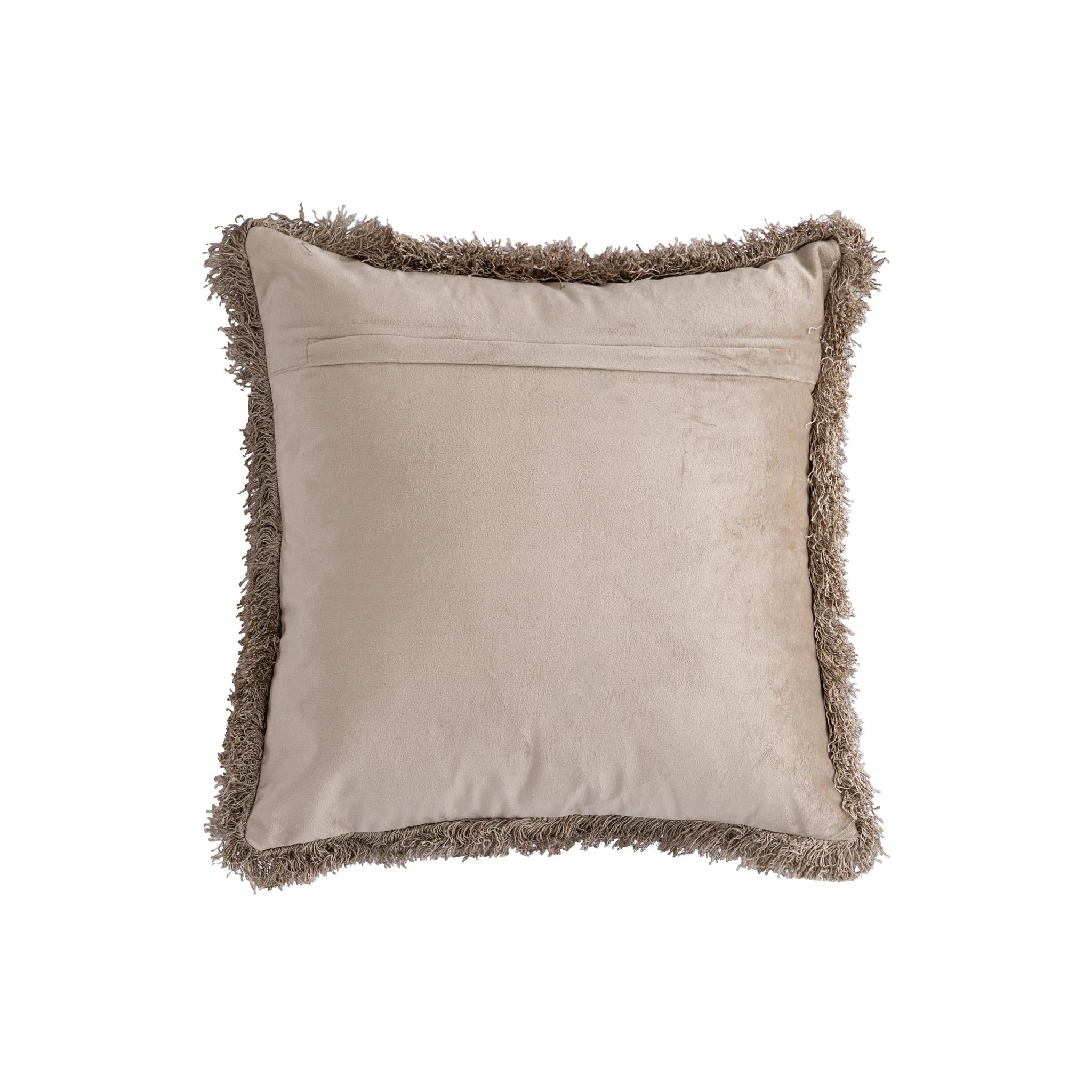 PTMD Nous Sierkussen - 45x3x45 cm - Fluweel - Beige