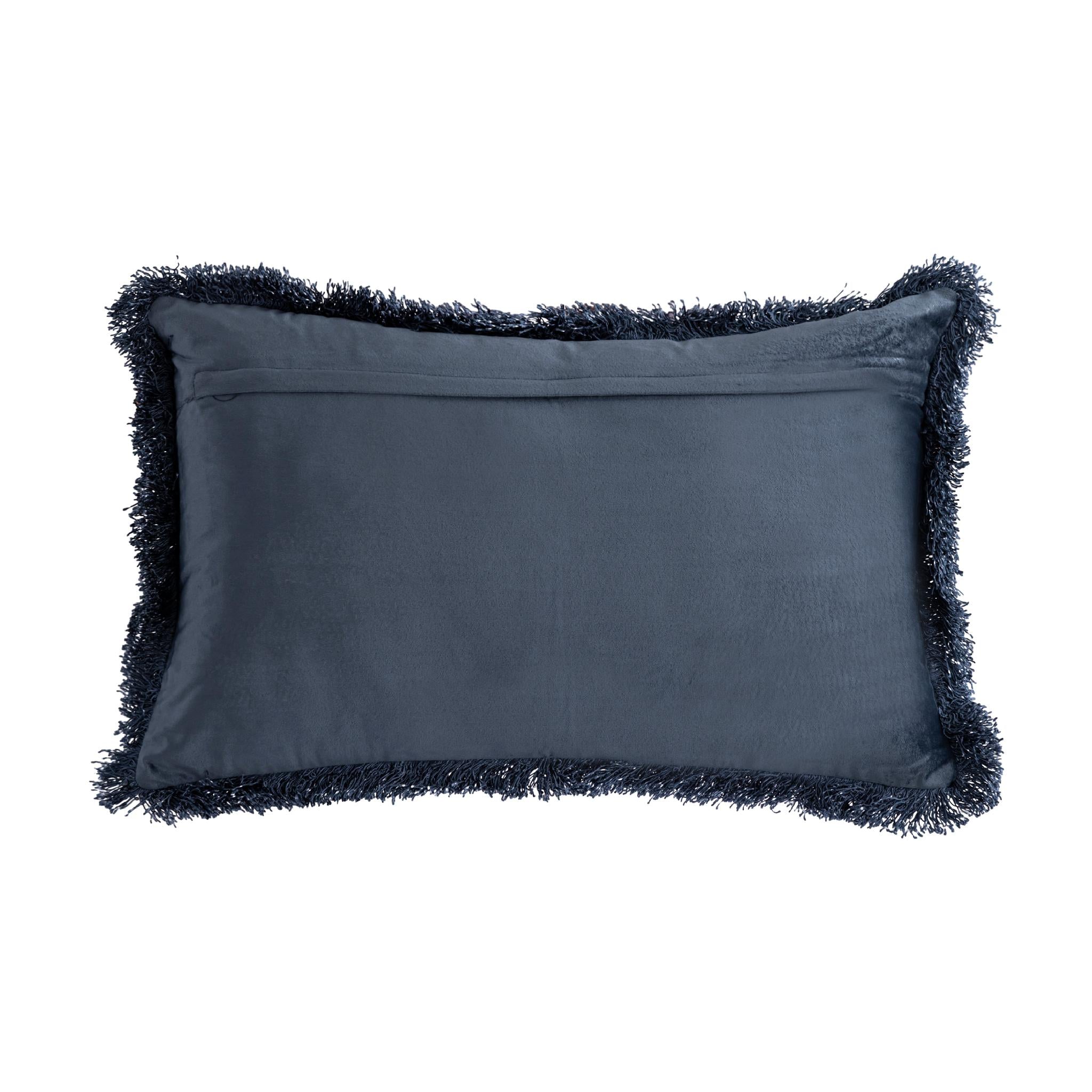 PTMD Nous Sierkussen - 60x3x40 cm - Fluweel - Blauw