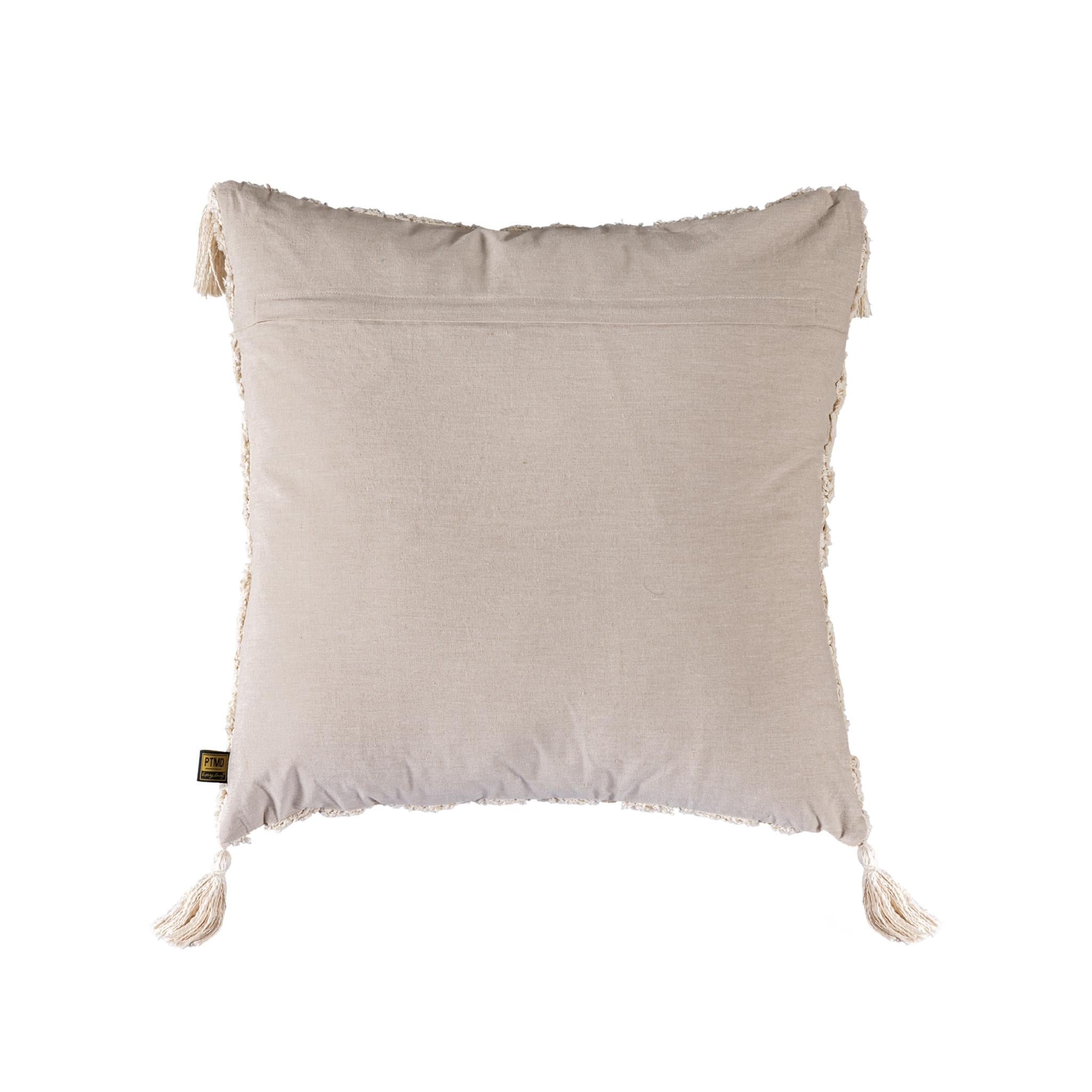 PTMD Zalie Sierkussen - 60x3x60 cm - Katoen - Naturel