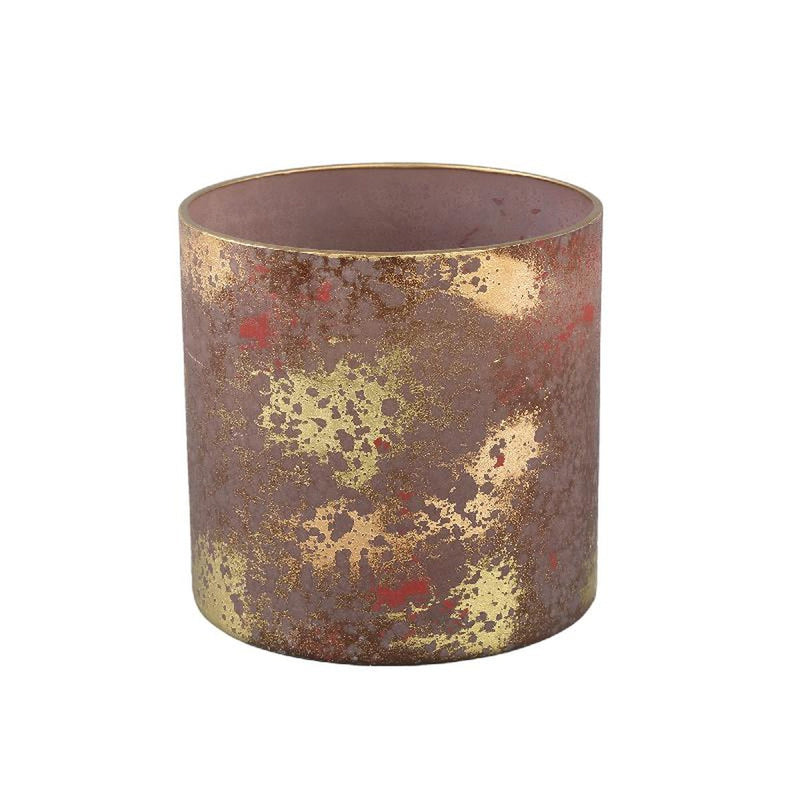 PTMD Windlicht Esme - 15x15x15 cm - Glas - Bruin
