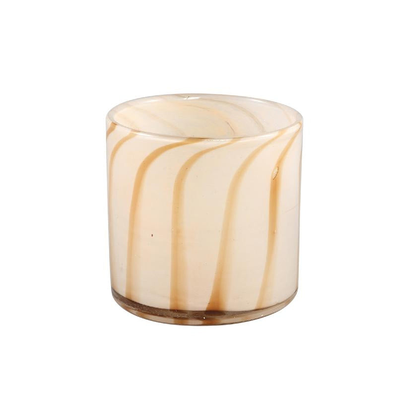 PTMD Windlicht Vincy - 12x12x12 cm - Glas - Creme