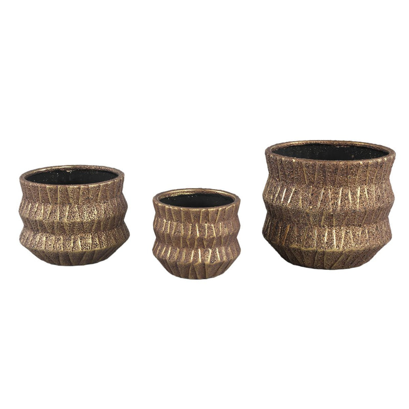 PTMD Bloempot Izra - 18x18x16 cm - Keramiek - Goud