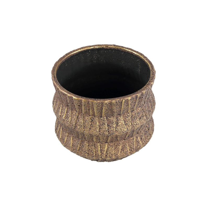 PTMD Bloempot Izra - 18x18x16 cm - Keramiek - Goud