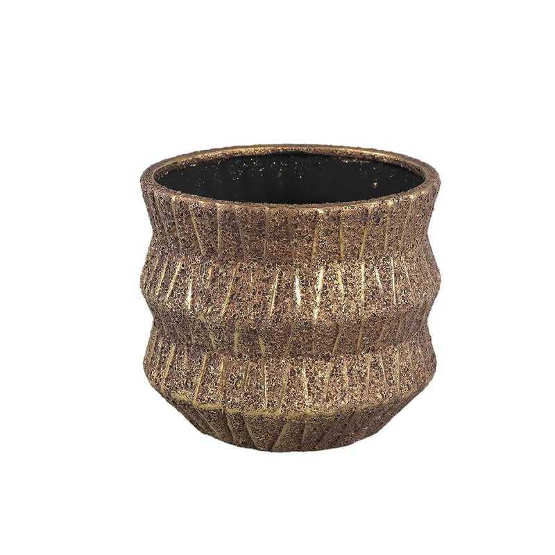 PTMD Bloempot Izra - 18x18x16 cm - Keramiek - Goud