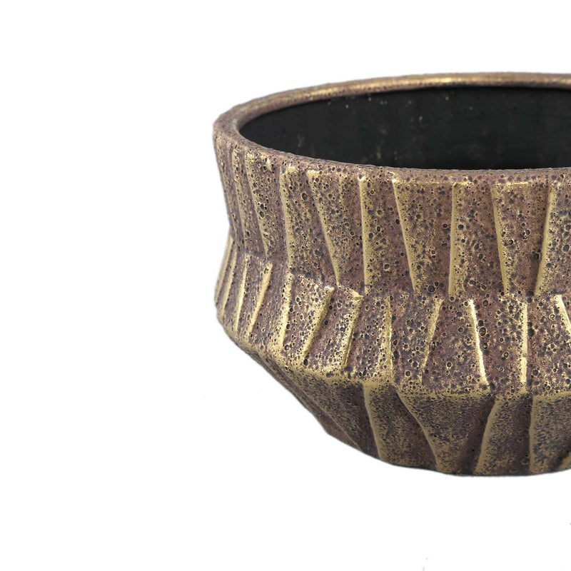 PTMD Bloempot Izra - 22x22x12 cm - Keramiek - Goud