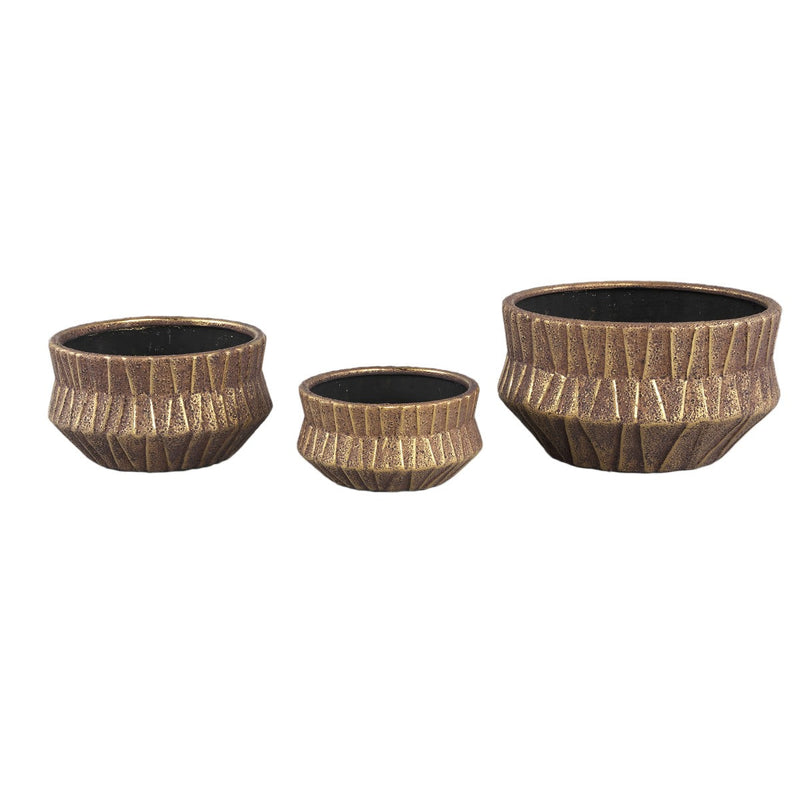 PTMD Bloempot Izra - 22x22x12 cm - Keramiek - Goud