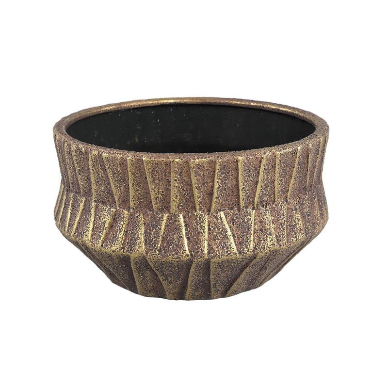 PTMD Bloempot Izra - 22x22x12 cm - Keramiek - Goud