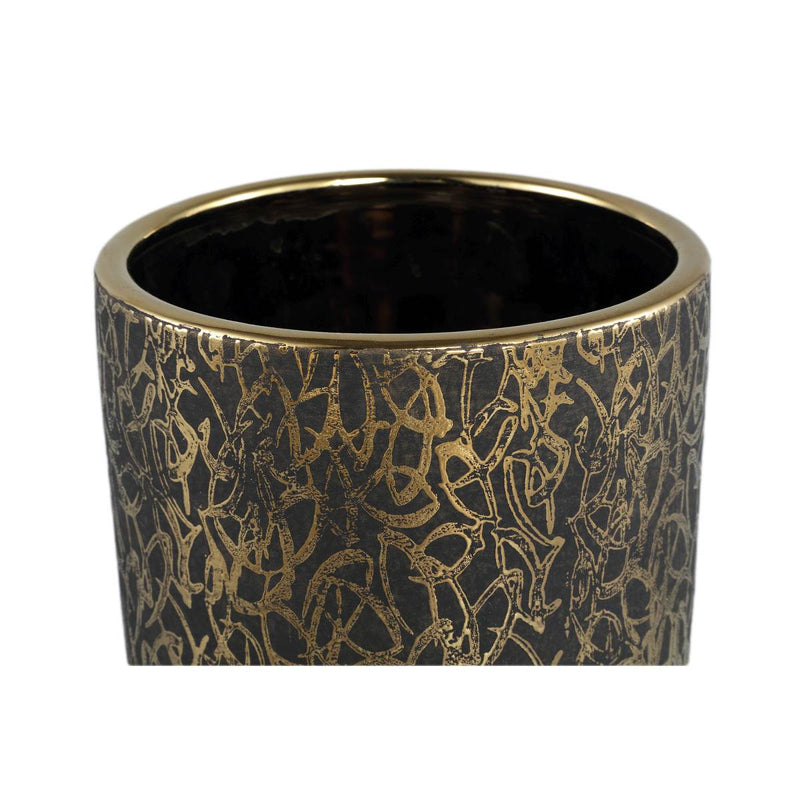 PTMD Bloempot Deon - 17x17x17 cm - Keramiek - Grijs