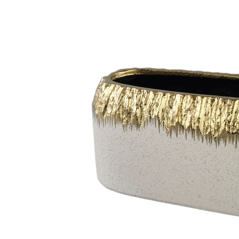 PTMD Bloempot Coira - 30x9x11 cm - Keramiek - Goud